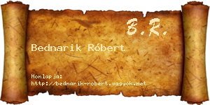 Bednarik Róbert névjegykártya